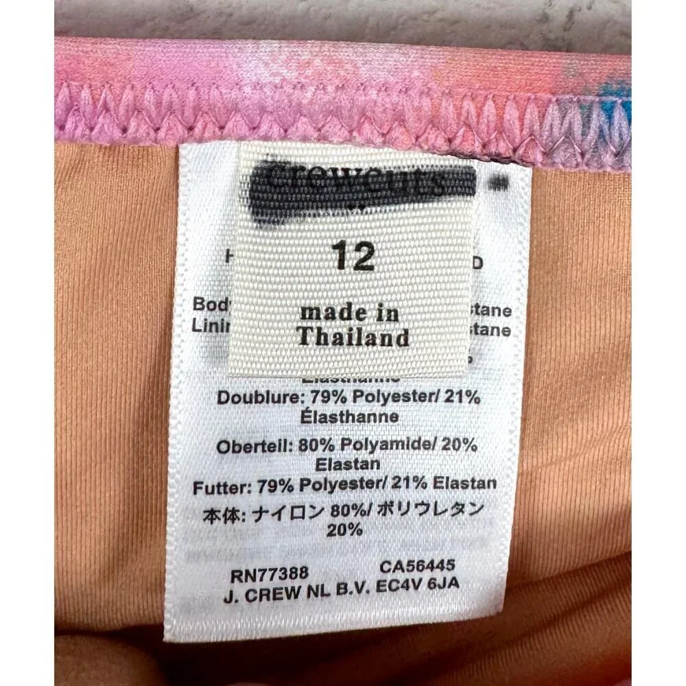 J.Crew tie dye pink core Girls' bow bikini‎ bottom 12
